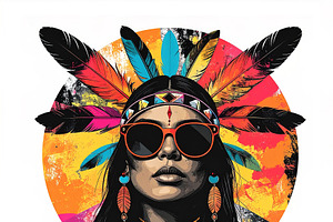 Artwork of a Native American woman., a Person Illustration by yod67