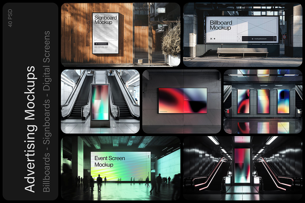 City Advertising Mockups Bundle, an Advertising Mockup by Mockup Cloud (Photo 1 of 41)