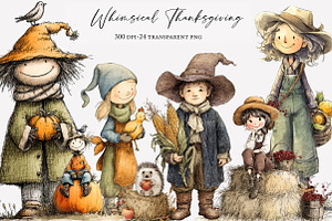 Whimsical Thanksgiving Clipart, an Illustration by Designworld