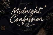 Midnight Confession - Script Font, a Script Font by overlaytemplates (Thumbnail 1 of 5)