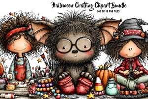 Halloween Crafting Clipart Bundle, a Seasonal Illustration by CreationArt