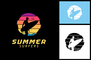surfer silhouette logo at sunset, a Branding & Logo Template by Atlantis X Nurman Arbai (Thumbnail 1 of 2)