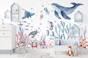 Ocean Animals Watercolor Clipart, an Animal Illustration by LenArt (Thumbnail 2 of 16)
