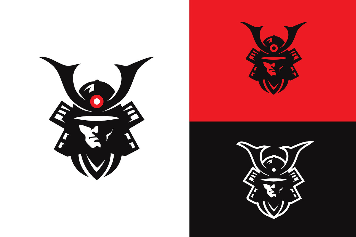 Japan Warior Face Knight Logo, a Branding & Logo Template by funpixel