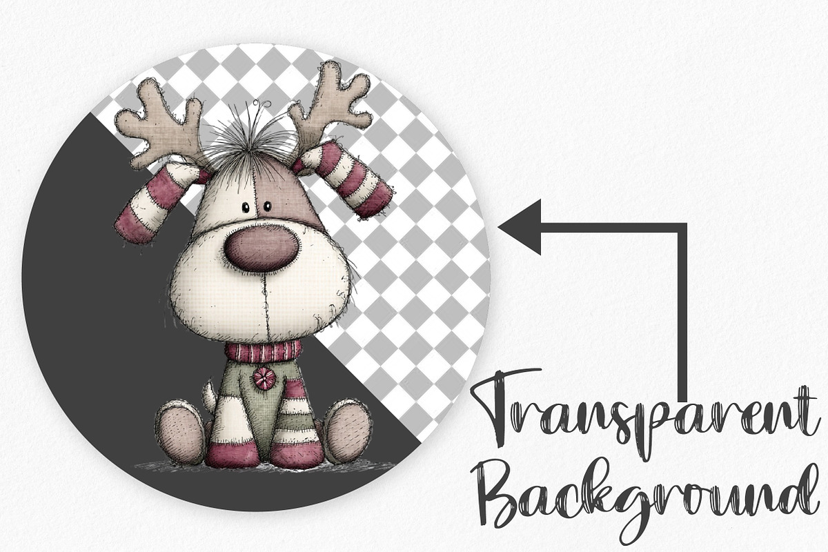 Watercolor Christmas Animals Clipart, an Illustration by Canvas Craft (Photo 1 of 6)