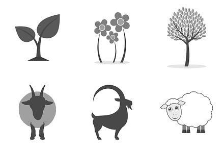 Nine Flat Icons. Set 13/23