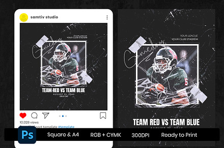 Sport Poster and Instagram Template, a Poster Template by Samtiv Studio