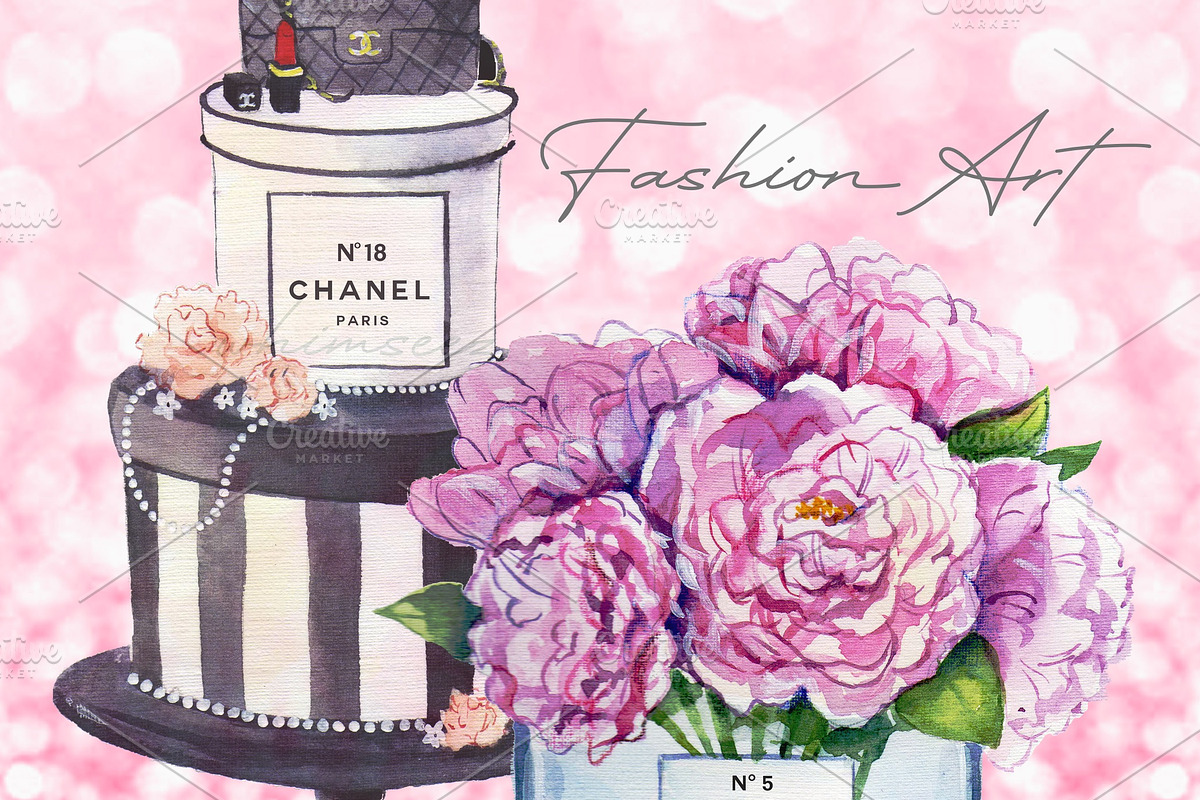 Watercolor Fashion Art Designs, an Illustration by Whimseez (Photo 1 of 3)