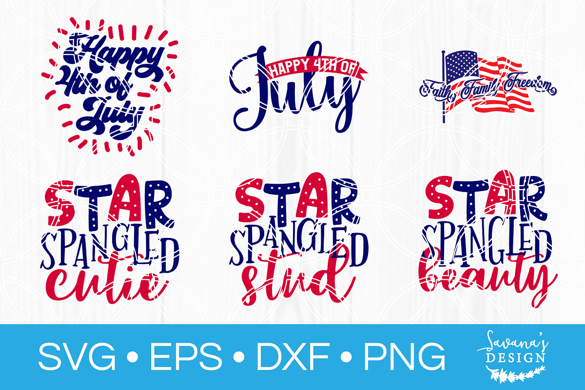 4th of July SVG Cut Files Patriotic, an Illustration by SavanasDesign (Photo 4 of 7)