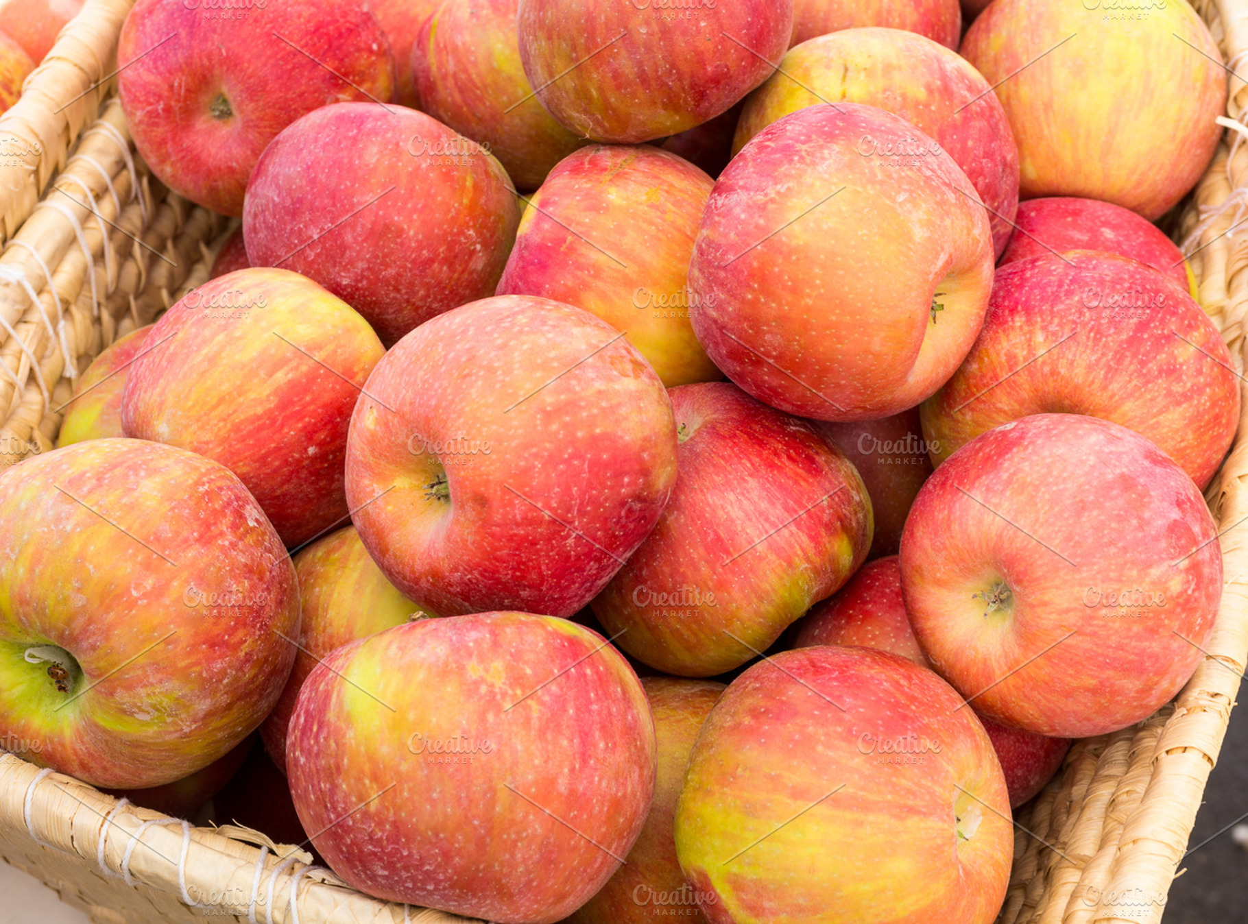 Display Of Ripe Apples At The Market