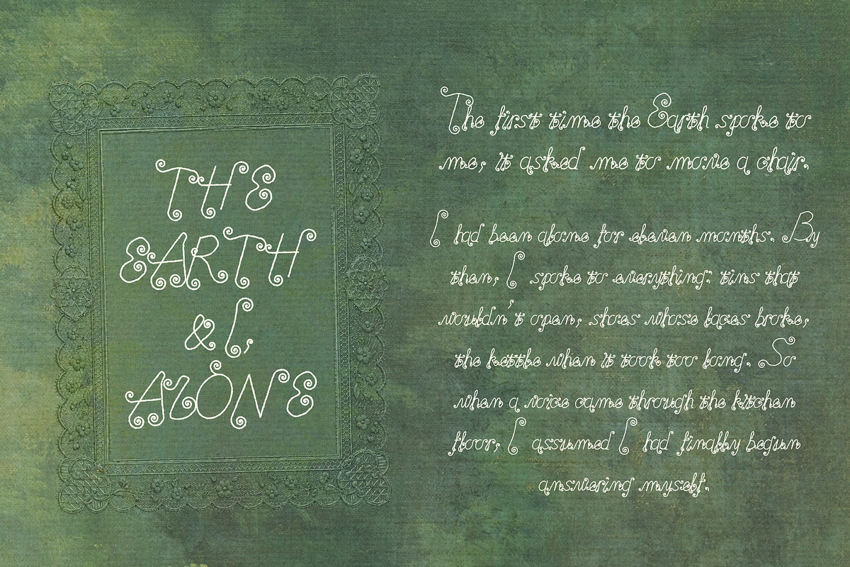 Tendril Tale - Monoline Display Font, a Handwritten Font by Lilithcollageart (Photo 5 of 10)