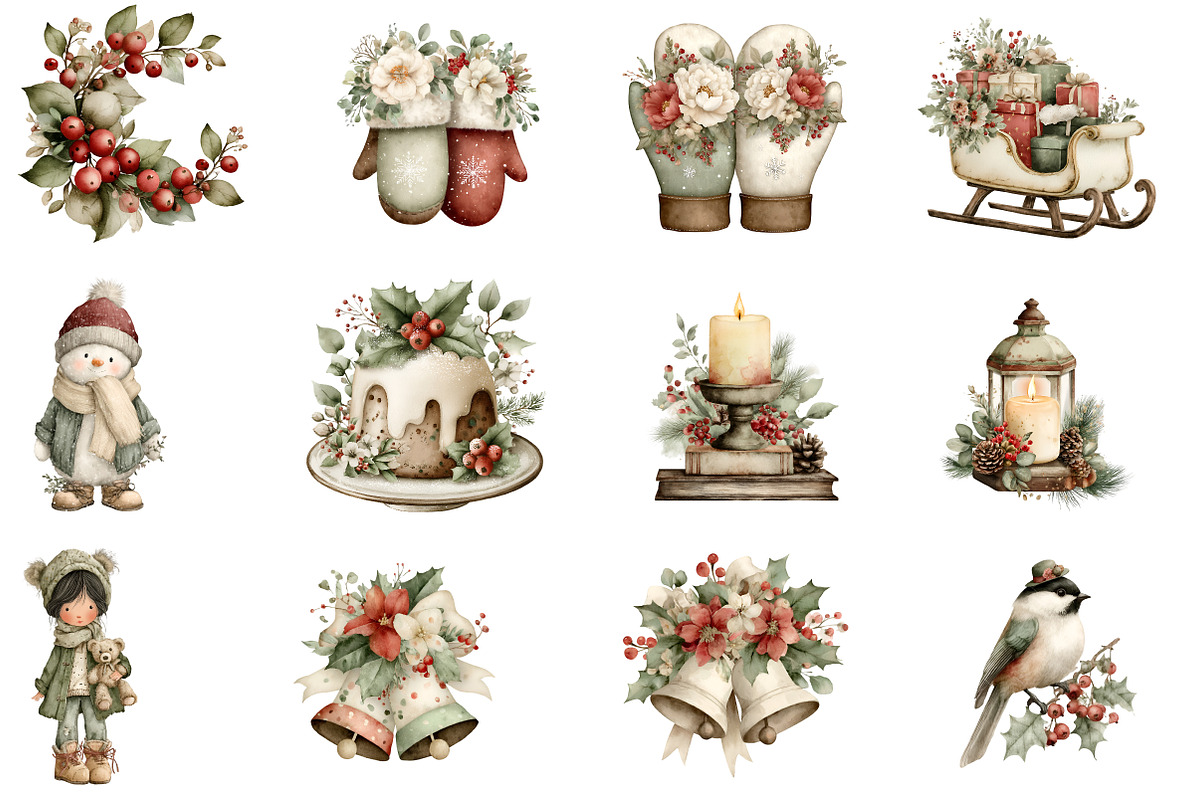 Whimsical Christmas Clipart, an Illustration by Designworld (Photo 3 of 5)