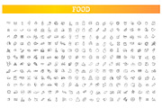 Food and Drink thin vector icon set, an Outline Icon by Tettygreen (Thumbnail 1 of 3)
