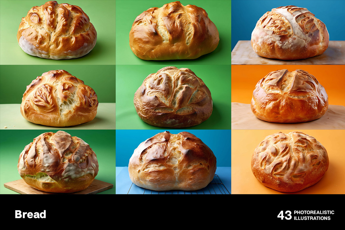 Bread. 43 images, a Food Illustration by Handmadefont (Photo 6 of 11)