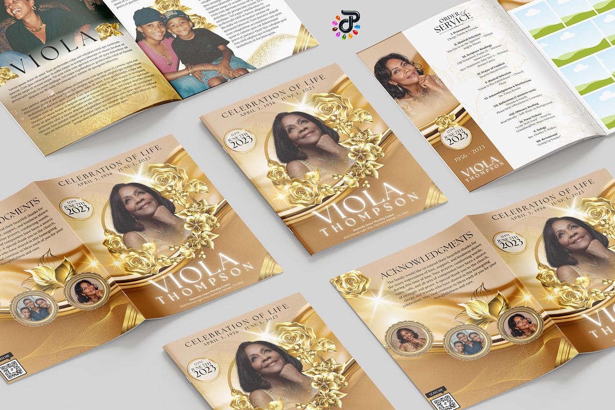 Elegant Canva Obituary Template, a Brochure Template by Protech Design ENT (Photo 2 of 9)