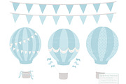 Blue & Mint Hot Air Balloons, an Illustration by Amanda Ilkov (Thumbnail 3 of 5)
