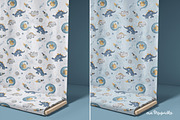 CosmoSaur- Dino Space pattern prints, a Pattern Graphic by Brzozowska (Thumbnail 4 of 7)