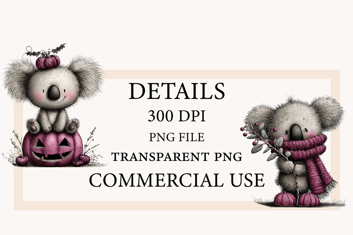 Whimsical Halloween Koala Clipart, a Seasonal Illustration by Designworld (Photo 4 of 8)