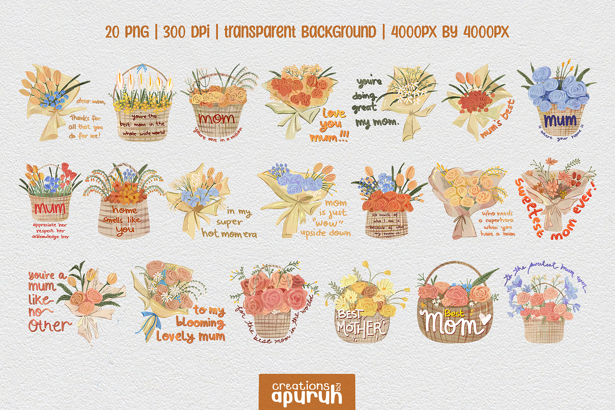Mother’s Day Sublimation Bouquet, a Graphic by creationsbyapuruh (Photo 4 of 6)