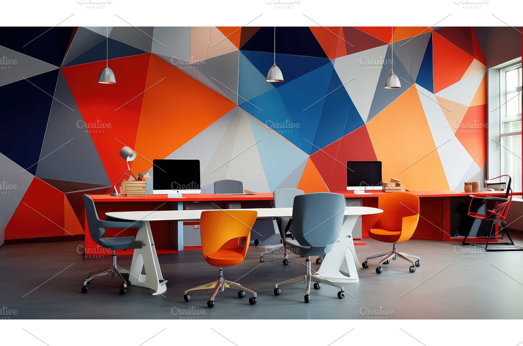computer shape office background ai, a Technology Photo by pikepicture