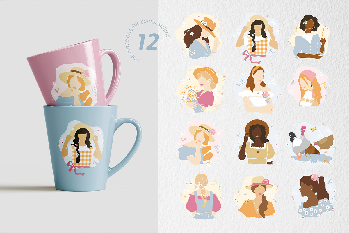 Summer women cliparts & posters, an Object Graphic by yttadesign (Photo 9 of 14)