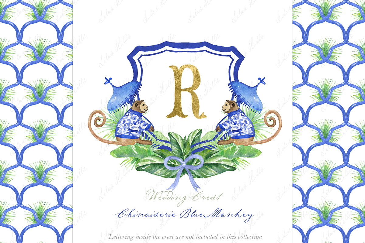 Chinoiserie Blue Monkey Wedding DIY, an Illustration by LABFcreations (Photo 1 of 4)