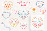 Folk Valentines Watercolor, a Decorative Illustration by Catch the Dream Art (Thumbnail 2 of 8)