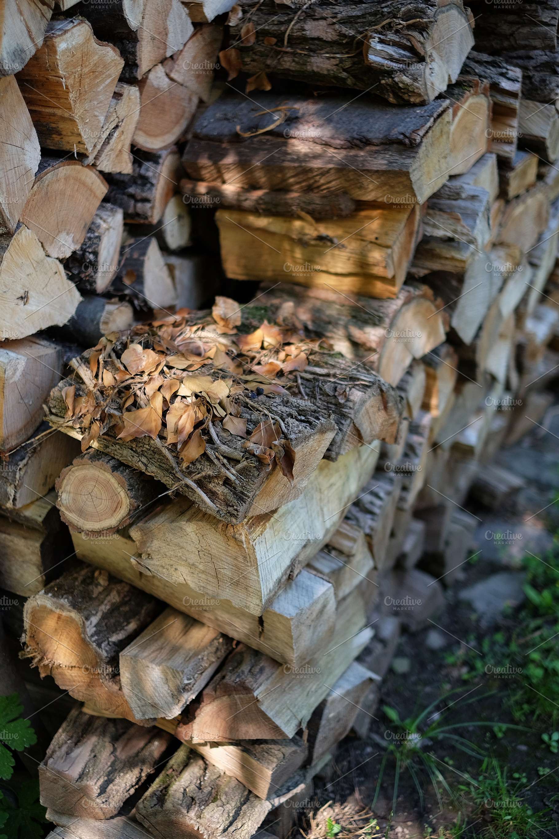 Firewood featuring wood, chopped, and firewood, an Abstract Photo by rumen.penchev