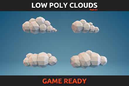 Low Poly Clouds Part 1, an Environmental 3D Model by CreativeeArt