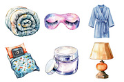 Watercolor Evening Routine Clipart, an Illustration by Daily.Designs (Thumbnail 3 of 5)