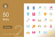 50 Baby Flat Multicolor Icons, an Icon by IconBunny (Thumbnail 1 of 2)