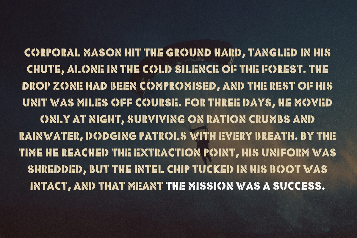 Stencil Force - Military & Army Font, a Handwritten Font by HipFonts (Photo 6 of 7)