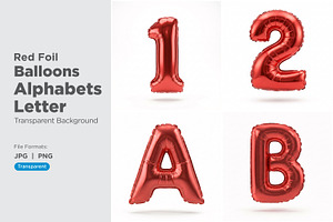 Red Metallic Alphabets & Numbers