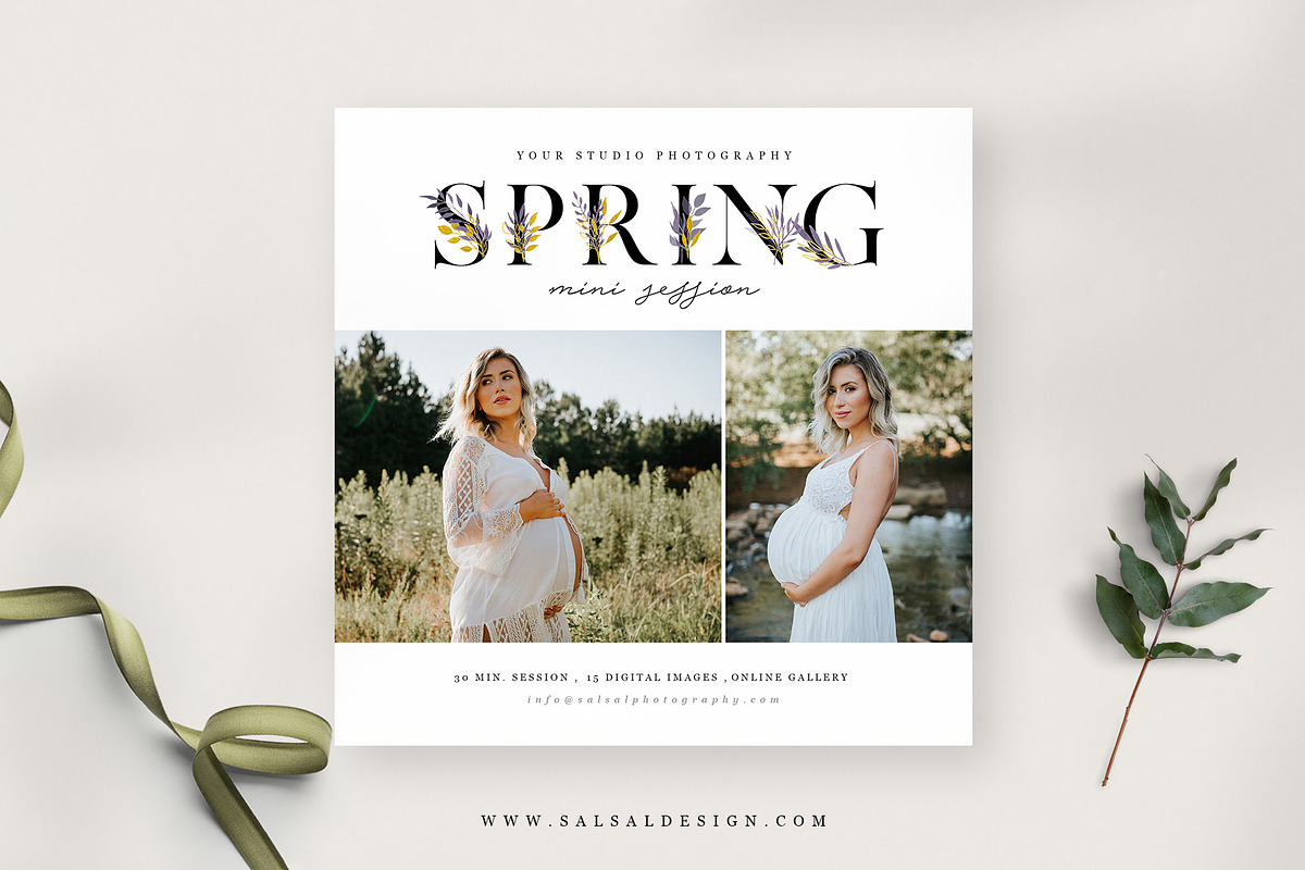 Spring Mini Session Template Mini074, a Card Template by Salsal Design