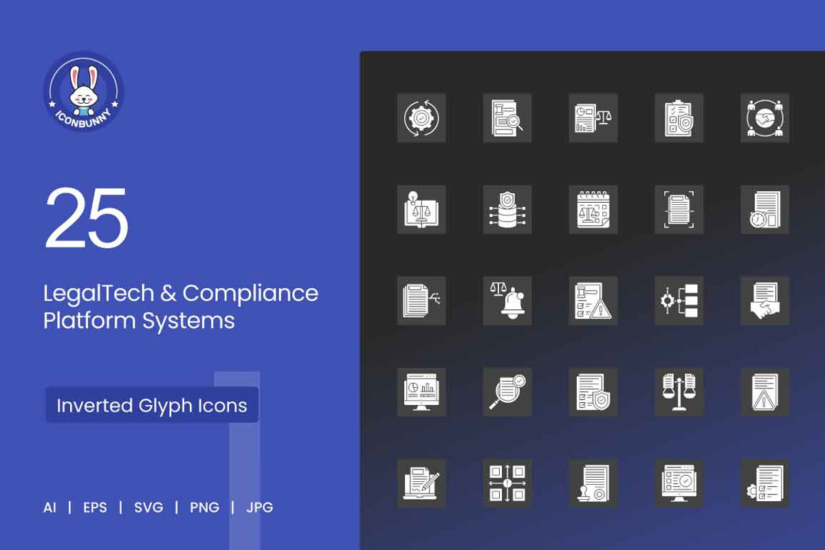 25 LegalTech & Compliance Icons, a Solid Icon by IconBunny (Photo 1 of 2)