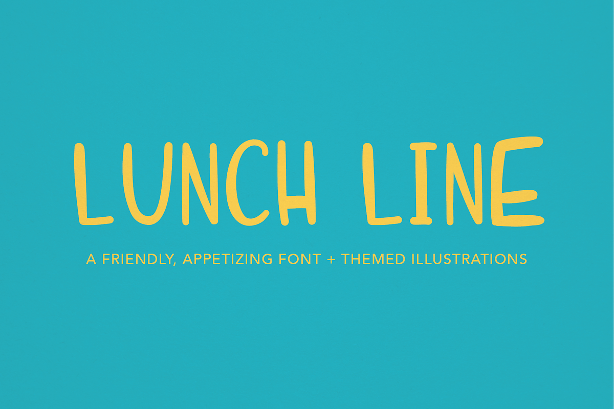Lunch Line | Font + Illustration Set