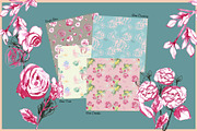 Roses Clipart Digital Paper, a Decorative Illustration by VianneArt (Thumbnail 2 of 4)