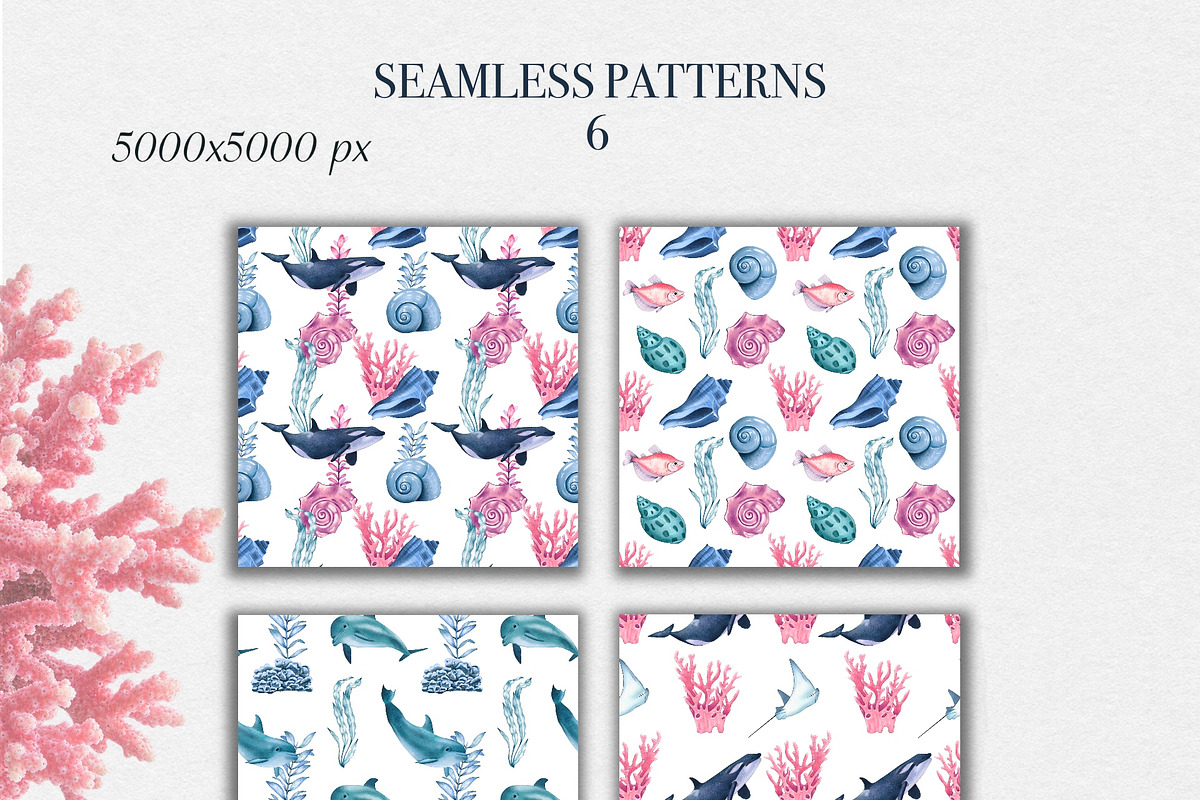 Watercolor Underwater Life Clipart, an Object Illustration by DiashaArt (Photo 6 of 9)
