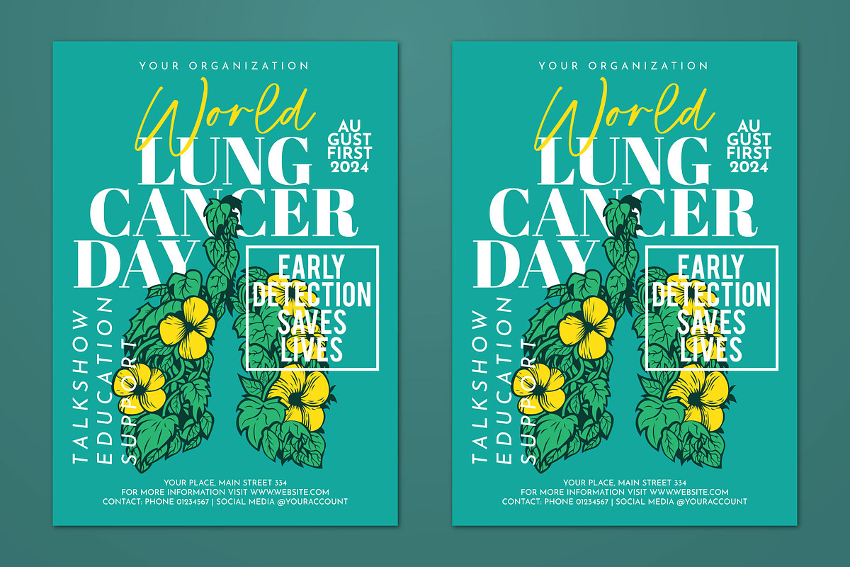 World Lung Cancer Day Flyer, a Flyer Template by ashenterprise (Photo 2 of 3)