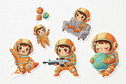 Playful Astronaut Cute Character, a Technology Illustration by Gohsantosa (Thumbnail 4 of 4)