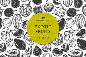 Exotic Fruits, Illustrations.