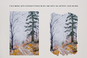 Autumn Watercolor Landscapes, a Seasonal Illustration by NataliArkushArt (Thumbnail 8 of 14)