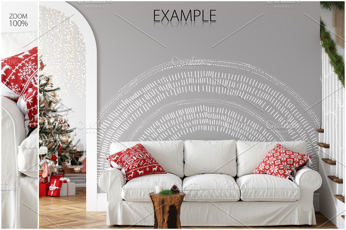 Christmas Frame & Wall Mockup Bundle, a Print Template by Yuri-U (Photo 6 of 22)
