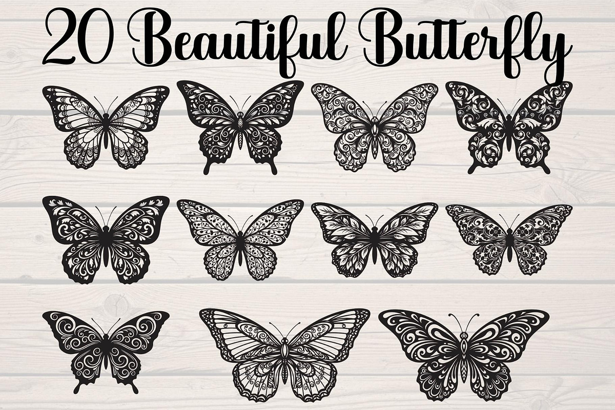 Beautiful Butterfly Silhouette, an Object Graphic by Designer_Momina (Photo 1 of 20)