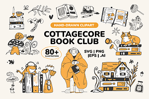 Whimsical Reading: Doodle & Cliparts, a Decorative Illustration by Heartwarming Art