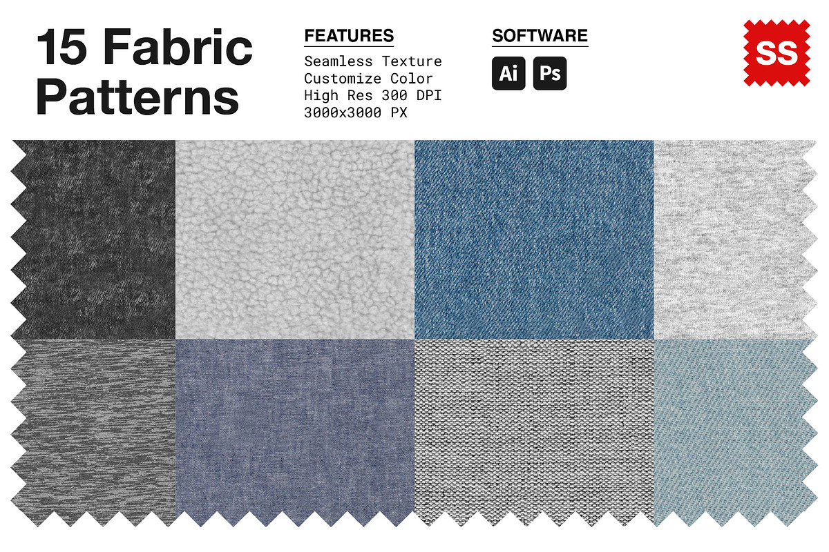 15 Fabric Texture Seamless Patterns, a Pattern Graphic by Swatch Supply (Photo 1 of 8)