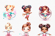 Watercolor pastel gymnastics clipart, a Sport Illustration by Invite to Clipart (Thumbnail 4 of 7)
