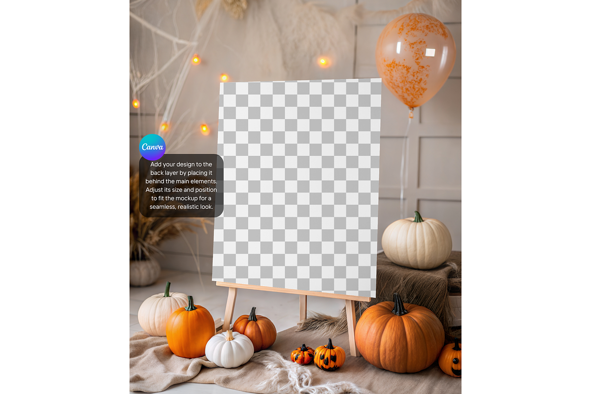 Pumpkin Party Easel Template, a Product Mockup by MockupWizard (Photo 3 of 5)