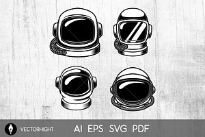 Set Of Spaceman Helmets. Design