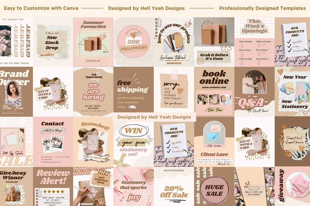 Retro Collage Canva Instagram Posts preview 3
